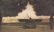 La vasque de I'Academie de France a Rome (mk11) Jean Baptiste Camille  Corot
